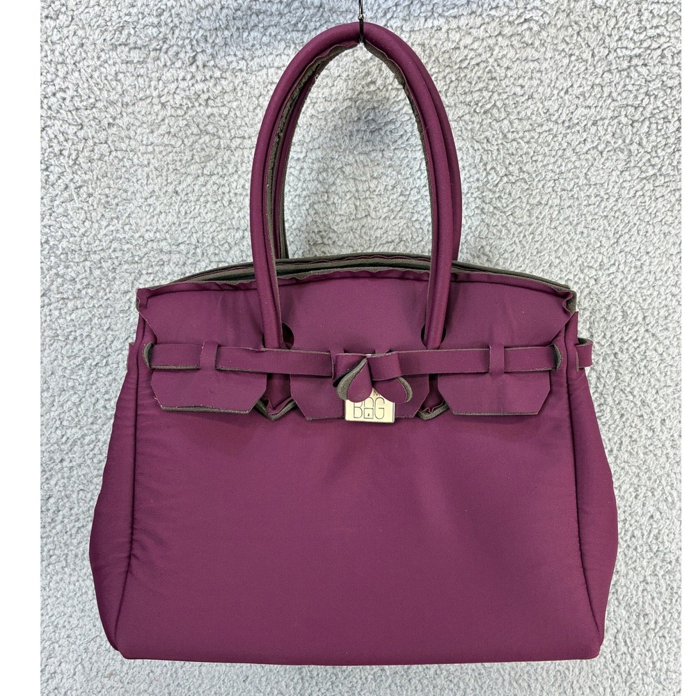 Save My Bag Handbag Miss Satchel Womens Purple  Lycra Lightweight Italy